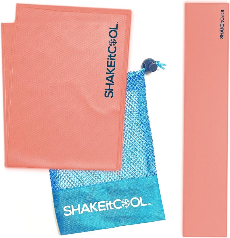 SHAKEitCOOL Original Cooling Towel – Be Cool in Style - Heat Relief, Soft, Lightweight, Sun Protection, Easy Clean - Perfect for Biking, Running, Yoga, Gym, Gardening - Orange - Image 1